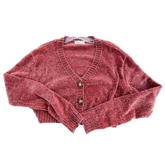 UO Urban Outfitters Rochelle Fuzzy Cropped Cardigan - Picture 2 of 5